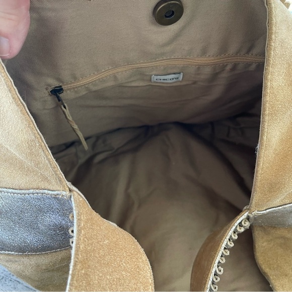 Chicos Vintage Leather Gold Embellished Hobo Bag - Picture 10 of 10